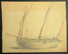 Charger l'image dans la galerie, Etude de chasse marée (Chaloupe sardinière en Bretagne). c.