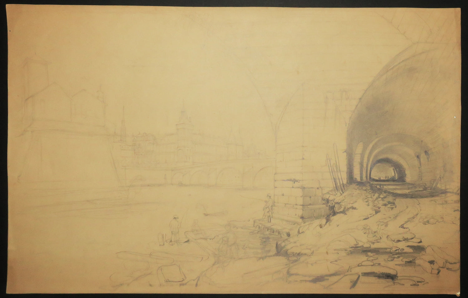 Paris: Pont au Change, la Conciergerie et le Palais de justice.