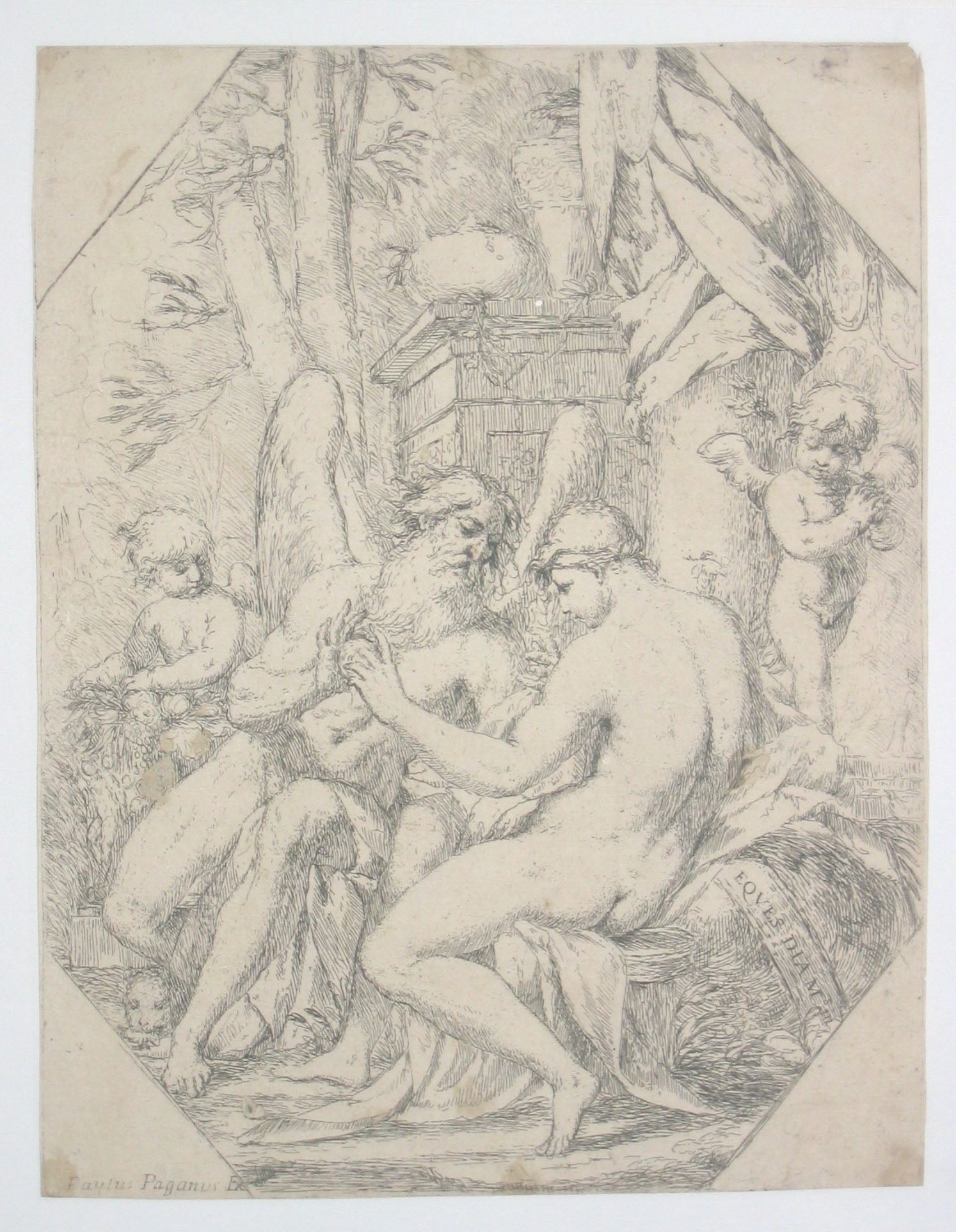 Saturne et Rhéa. (Pièce octogone).