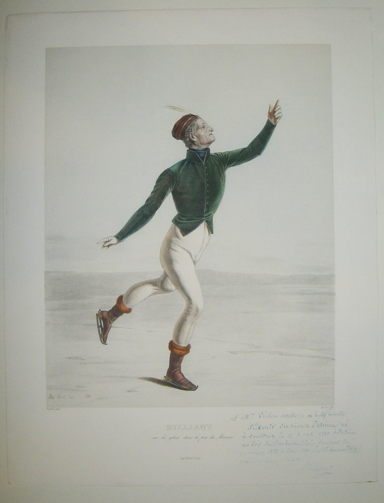 Billiaut sur la glace dans la pose du Mercure.