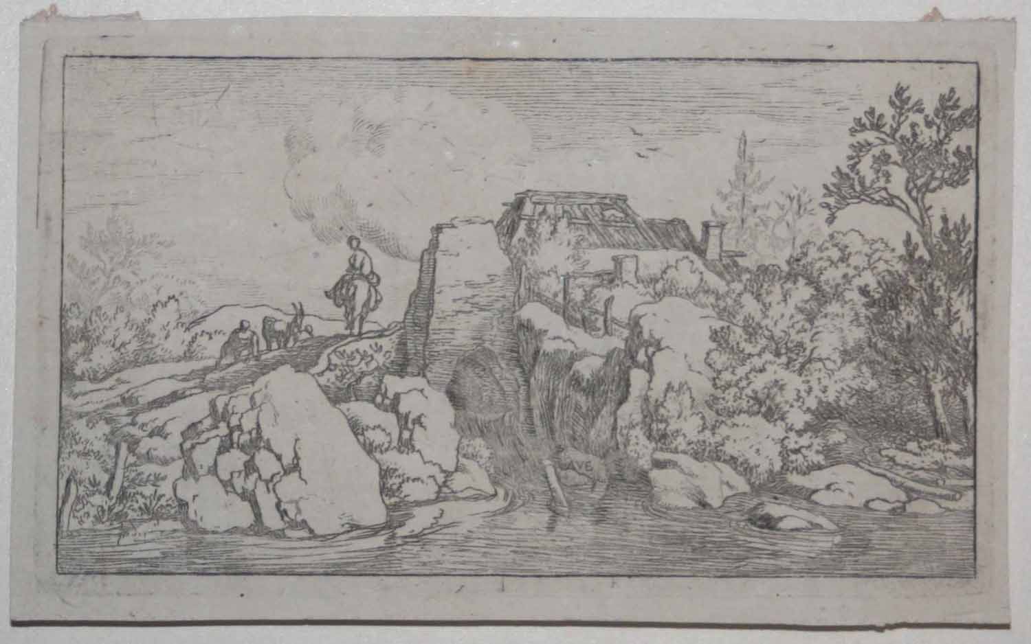 La figure à cheval sur le pont de pierre.