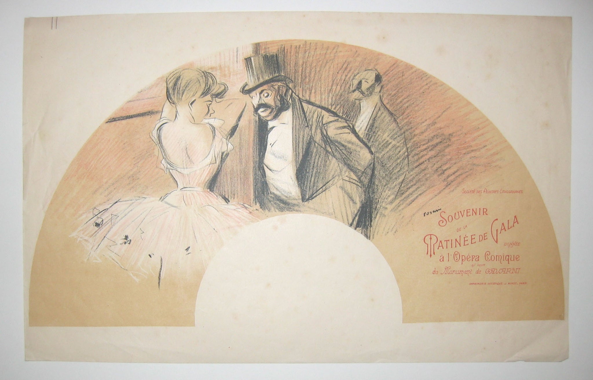 Eventail pour le Bal Gavarni. Souvenir de la Matinée de Gala donnée à l'Opéra Comique au profit du Monument de Gavarni.