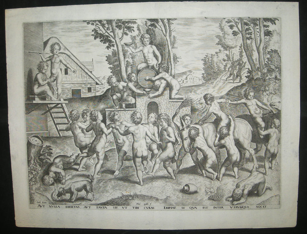 Bacchanale, les enfants de Bacchus dansant avec un âne.