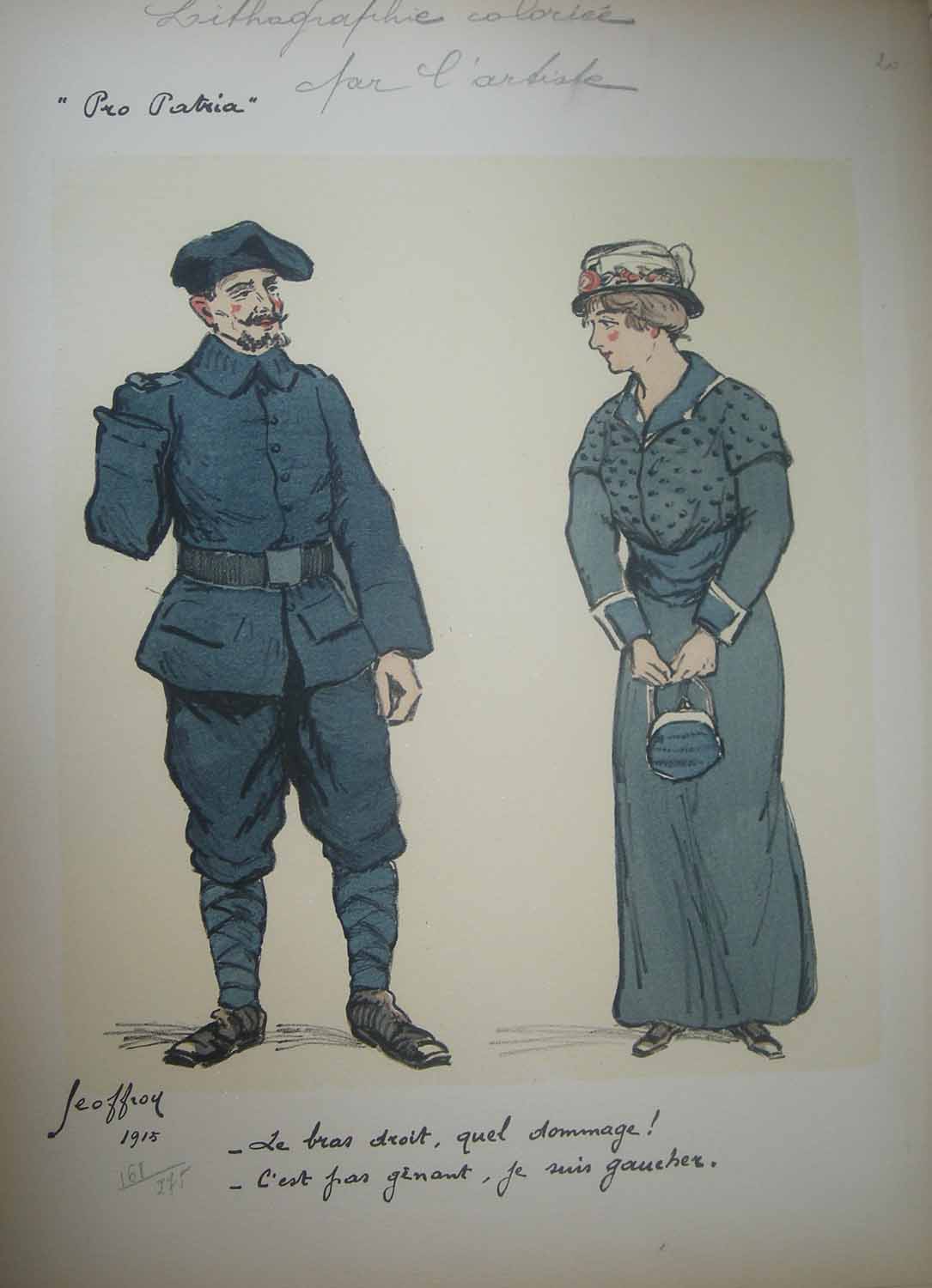 Pro Patria, Le bras droit, quel dommage! C'est pas gênant, je suis gaucher.