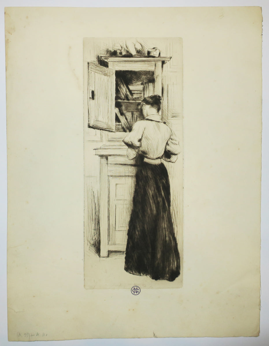 L'armoire. (Suzanne Froliger, Gouvernante du Dr Gachet à Auvers sur Oise).