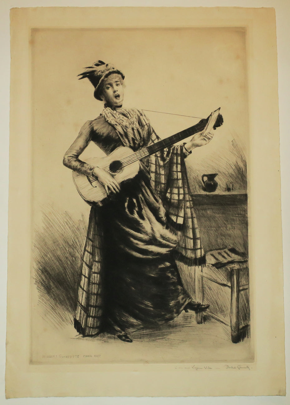La Cigale ou La chanteuse ambulante (Portrait de Nathalie Goeneutte, seconde sœur de l'artiste).