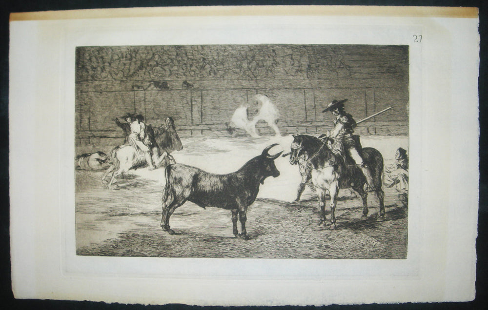 Célebre Fernando del toro, barilarguero, obligando a la feria con su garrocha.