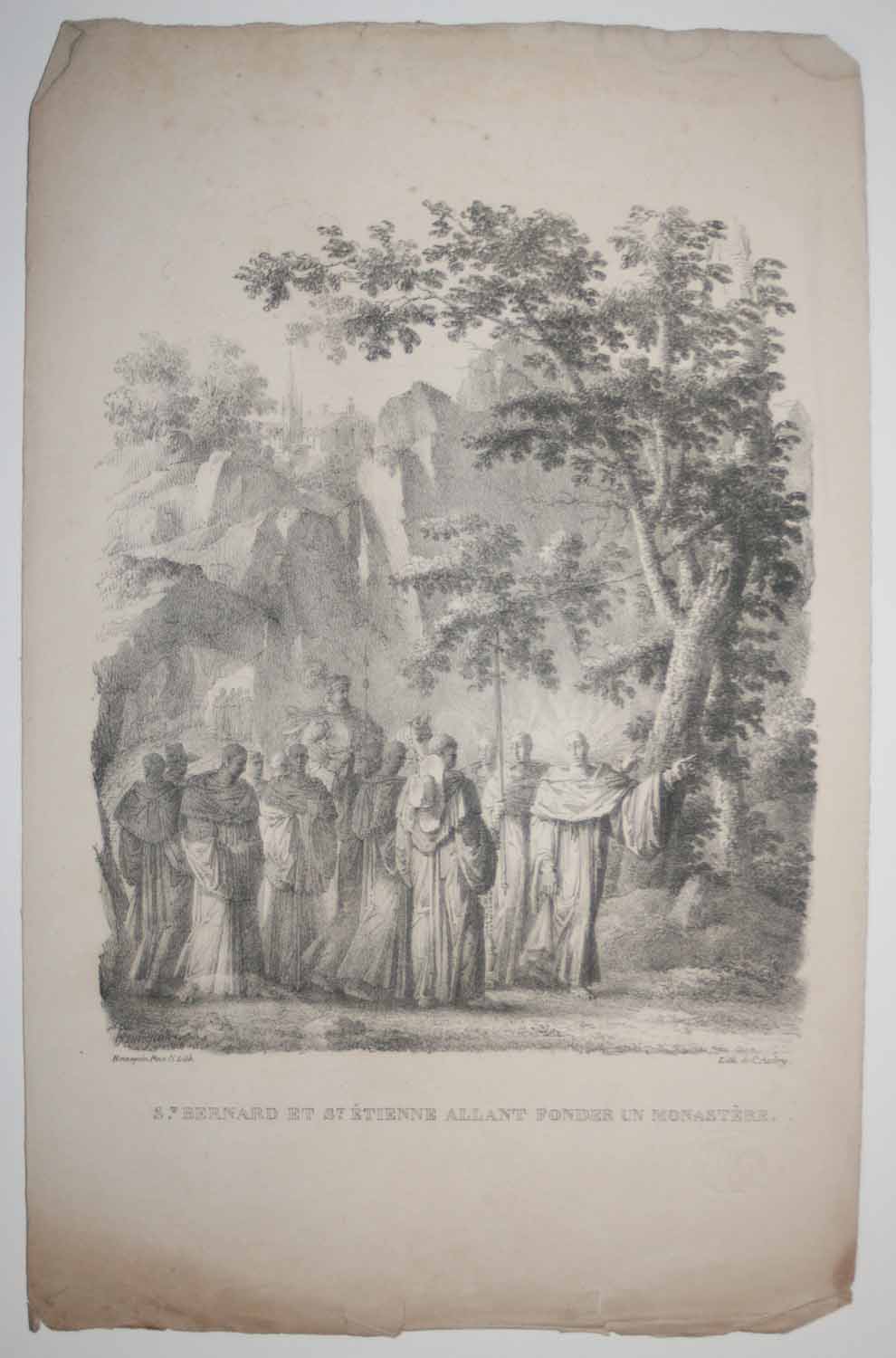 St Bernard et St Etienne allant fonder un monastère.
