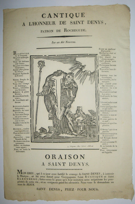 Cantique à l'honneur de Saint Denys, Patron de Rochegude.