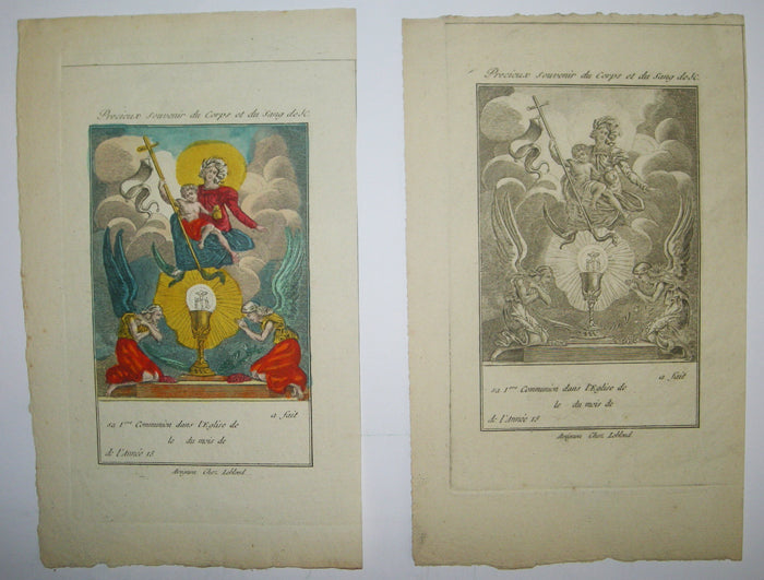 Précieux souvenir du Corps et du Sang de JC. Souvenir de la 1ère Communion.