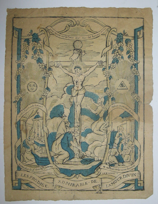 Les prodige admirable de l'Amour Divin. Jésus meure sur la croix pour tous les hommes.