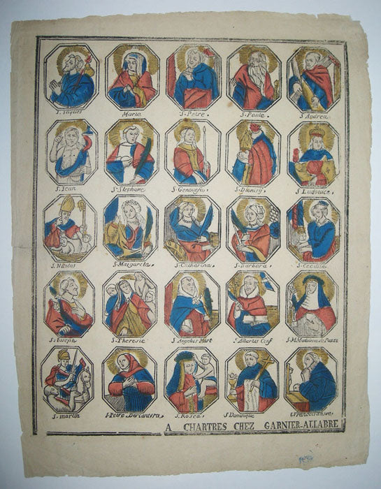 Page de 25 figures de Saints et Saintes, dans des octogones.