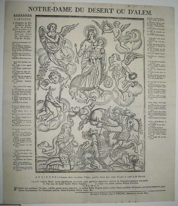 Notre-Dame du Désert ou d'Alem. Cantique à l'honneur de Notre-Dame du Désert ou d'Alem et sur la victoire remportée sur les Albigeois par Louis de Sancerre, chef des Croisés.