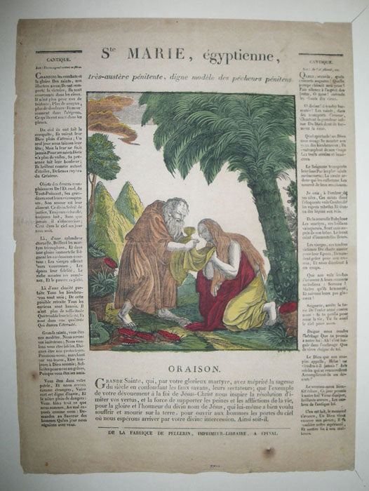 Sainte Marie, égyptienne, à genoux.