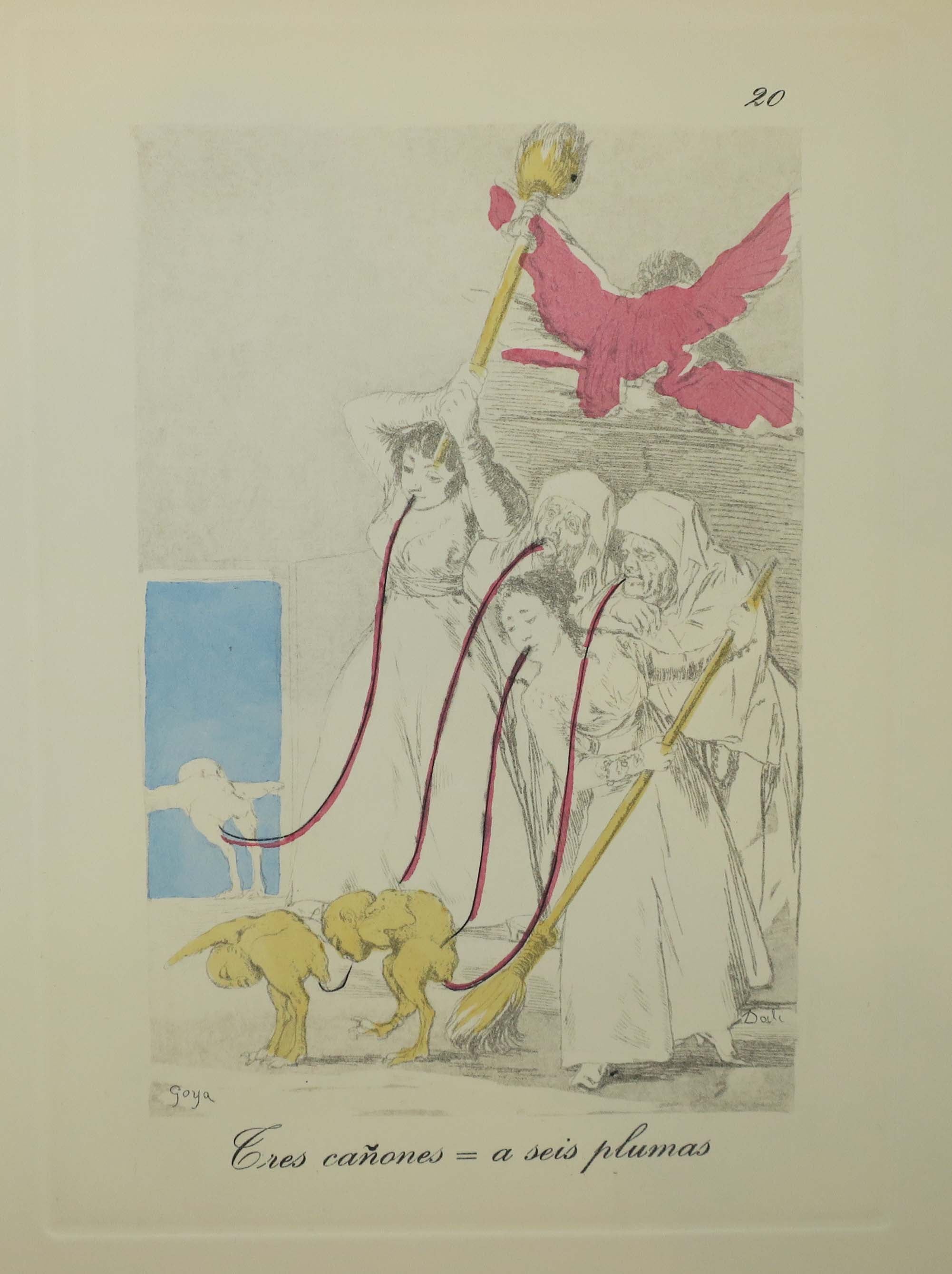 Tres canones = a seis plumas.