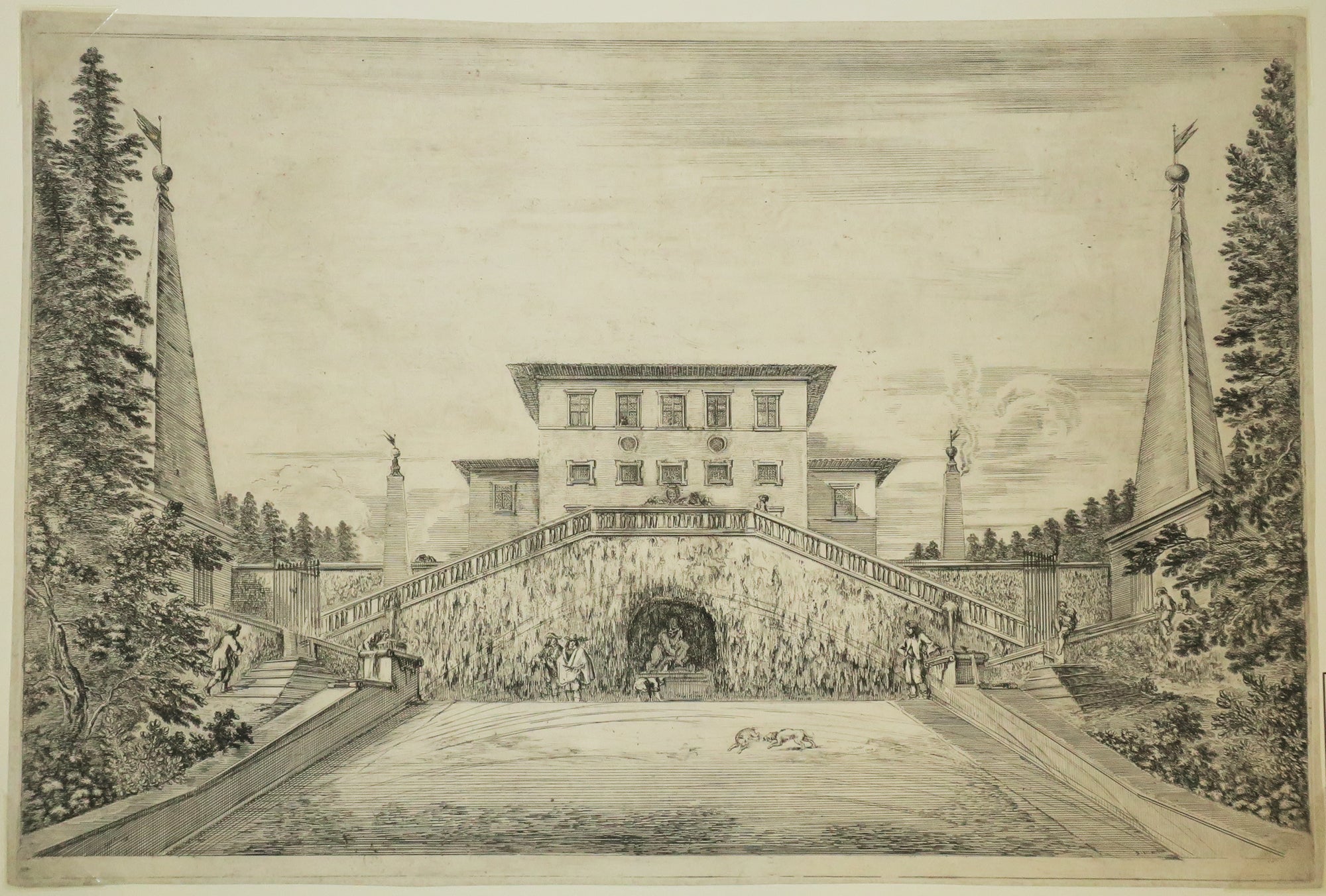 Le grand perron de la Villa de Pratolino, près de Florence.