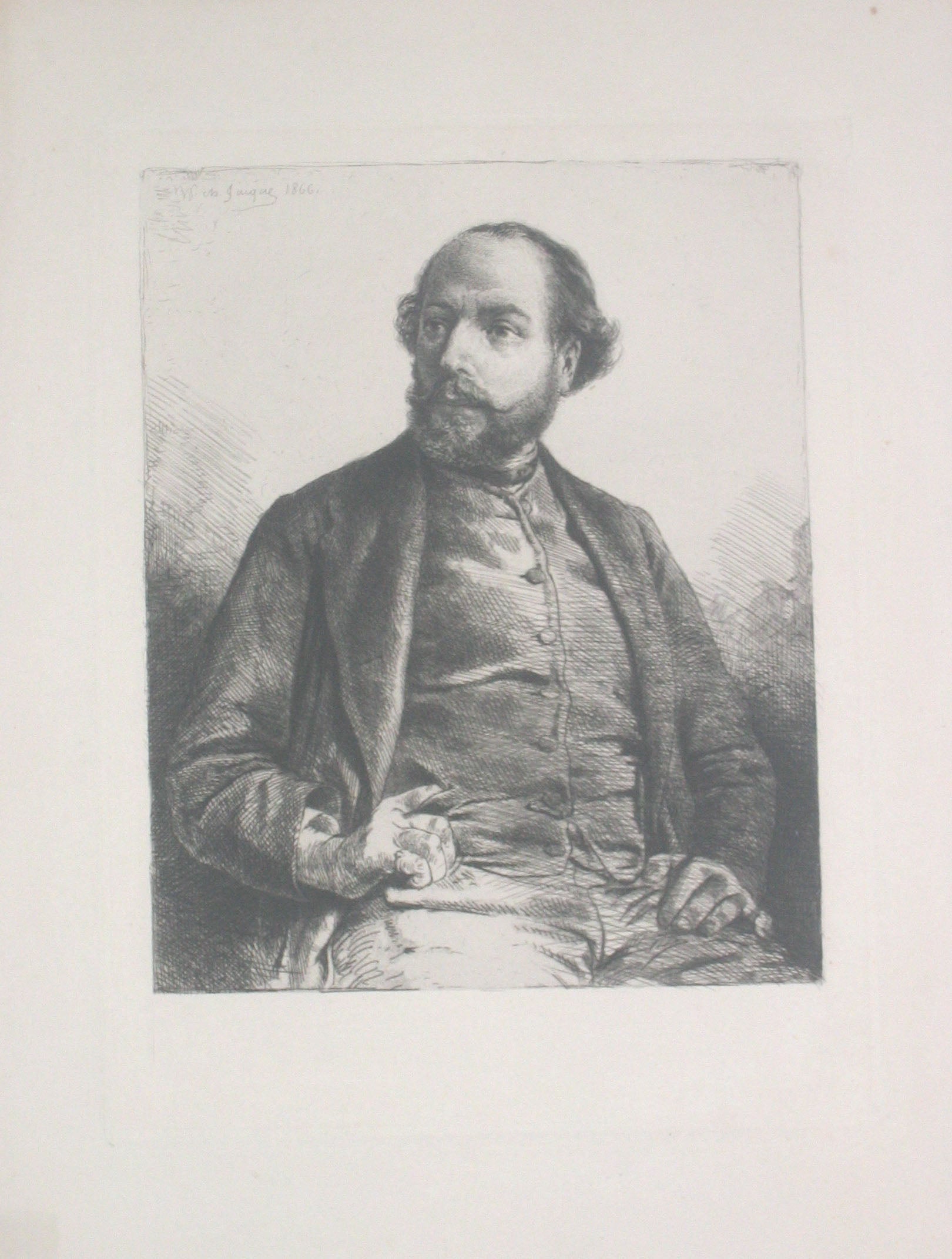 Portrait de J.J Guiffrey (Ecrivain d'art et administrateur français né à Paris en 1840 et mort en 1918).