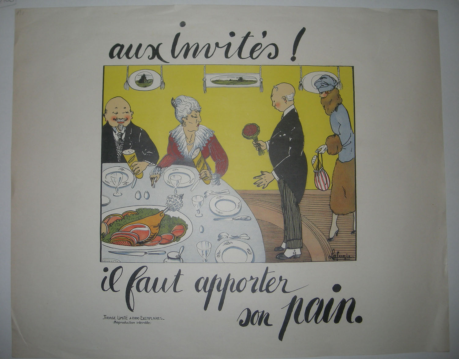 Aux invités! Il faut apporter son pain.