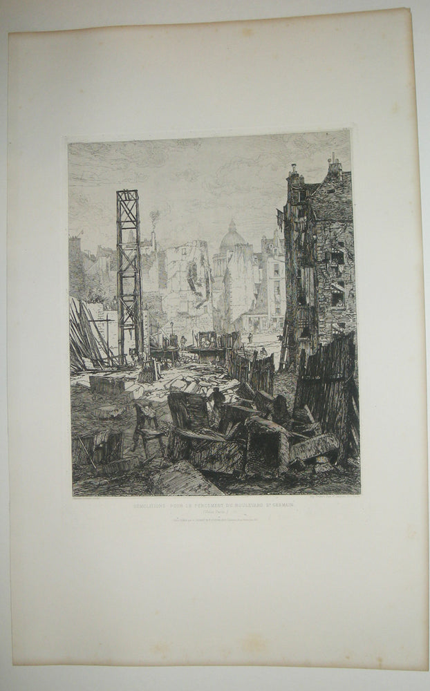 Démolitions pour le percement du Boulevard St Germain (Vieux Paris).