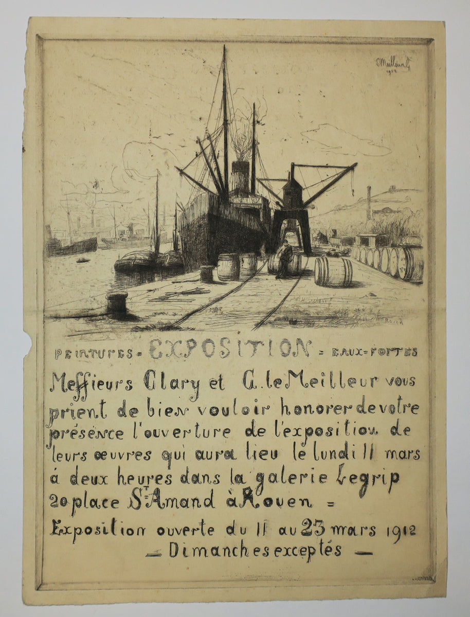 Messieurs Clary et G. Le Meilleur vous prient de bien vouloir honorer de votre présence l'ouverture de l'Exposition de leurs œuvres