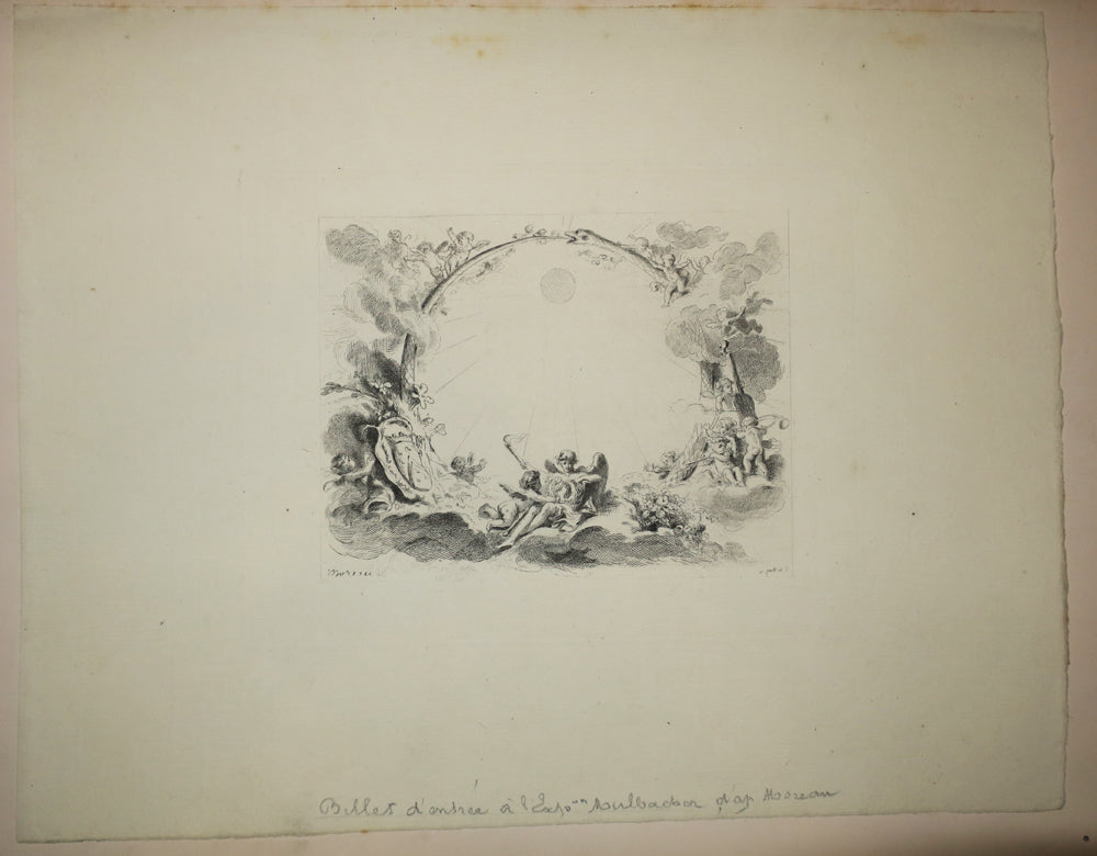 Billet d'Entrée particulière pour visiter la Collection d'Estampes du XVIIIème siècle de M.G.M (Mühlbacher).