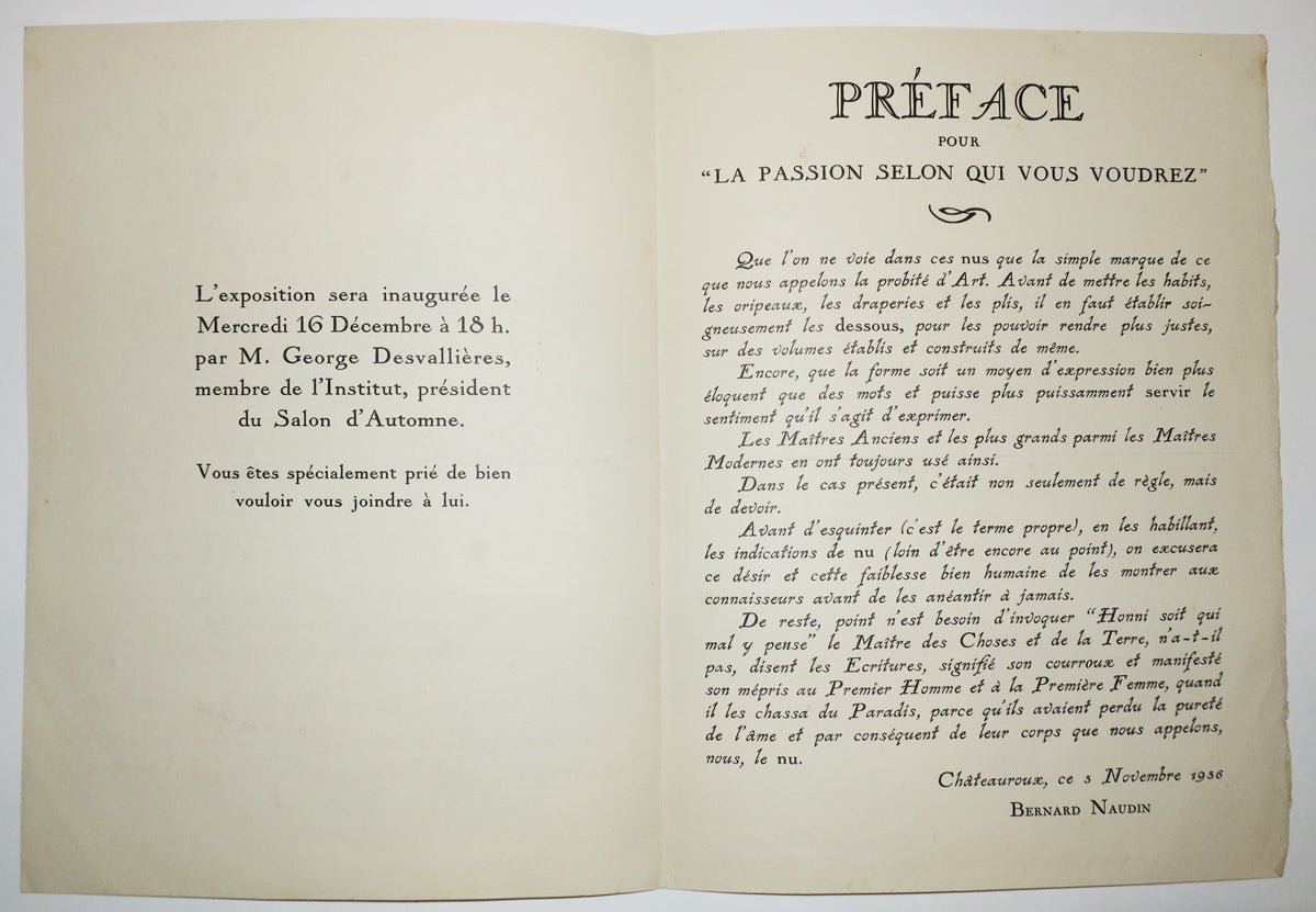 Invitation pour l'Exposition