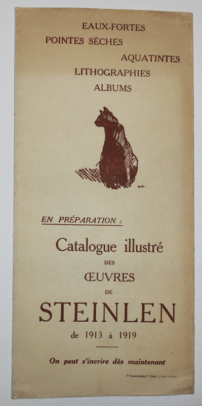 Invitation pour l'Exposition de l'Œuvre de Steinlen,
