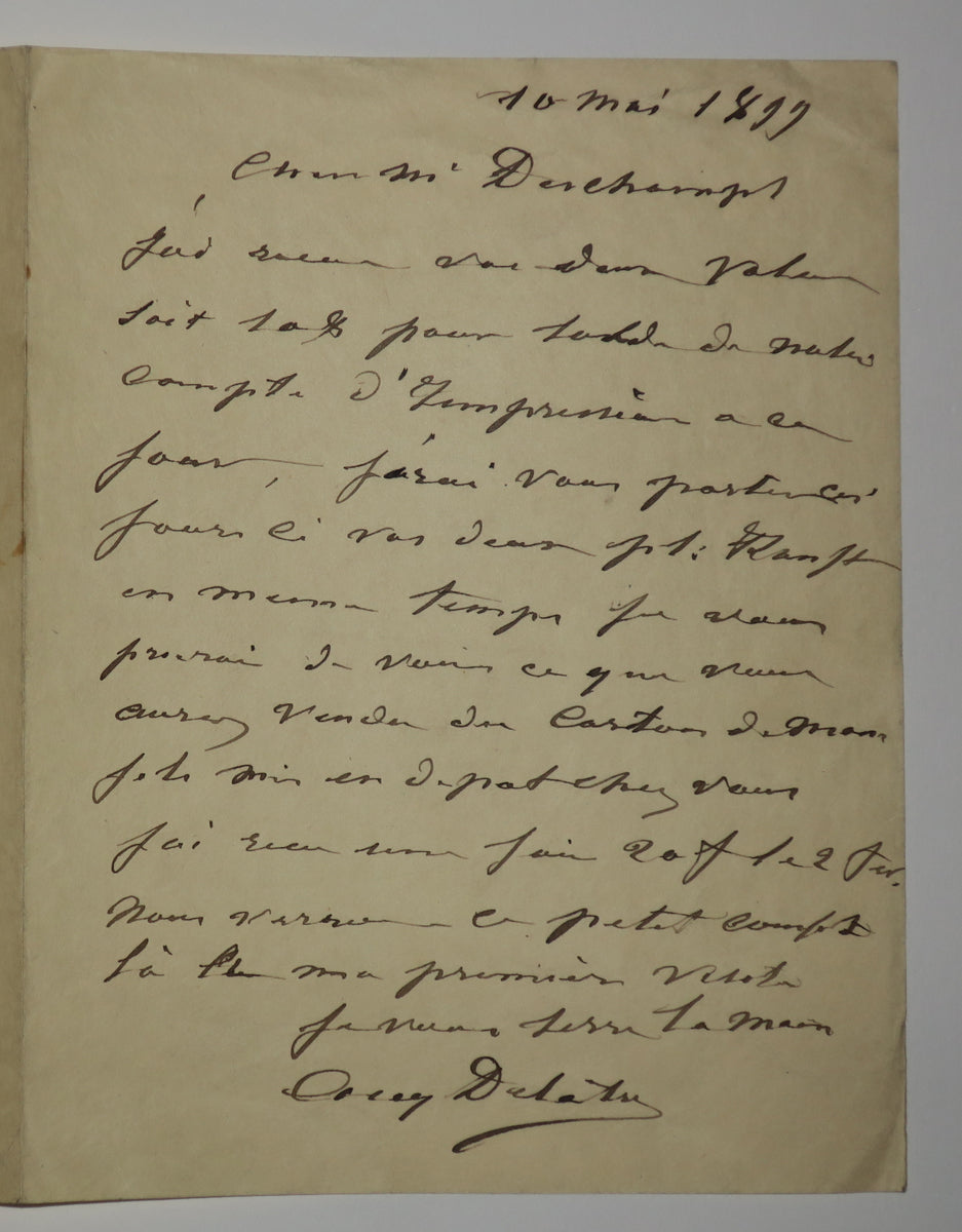Carte adresse de l'Imprimerie artistique Auguste et Eugène Delâtre