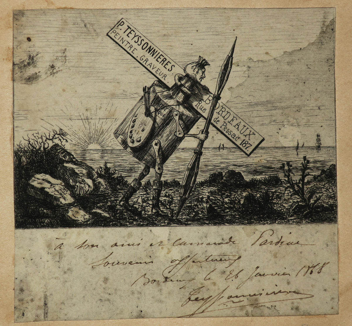 Carte adresse de l'artiste peintre-graveur