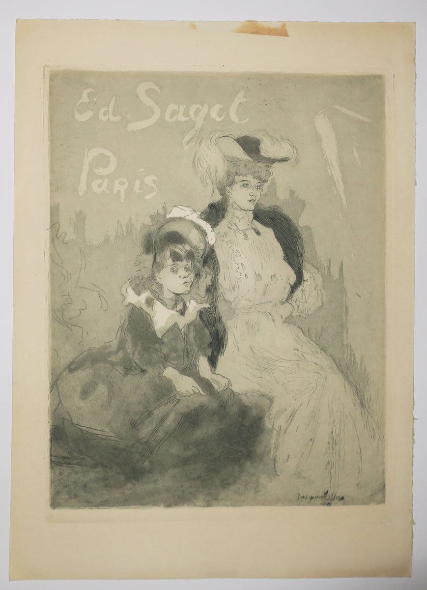 Carte adresse Sagot, Paris. (Les Sœurs de Jacques Villon: Yvette Bon & Madeleine Duchamps).