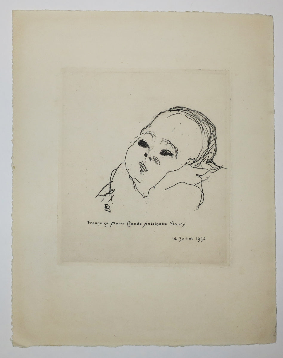 Billet de naissance de Françoise Floury. Françoise Marie Claude Antoinette Flouty, 14 juillet 1932.