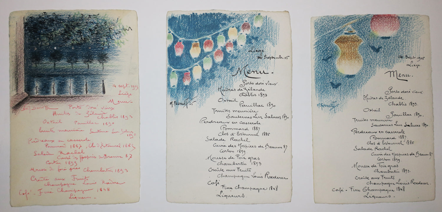 Menus pour l'Exposition Universelle et Internationale de Liège, le 14 septembre