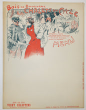 Charger l'image dans la galerie, Menu pour les Chalets du Cycle, au Bois de Boulogne.  c.