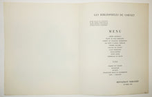 Charger l'image dans la galerie, Menu pour les Bibliophiles du Cornet, Dîner donné en l'honneur de MM. Edmond Haraucourt et Charles Léandre à l'occasion de la Publication de "Autre temps", au Restaurant Marguery,