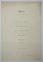Charger l'image dans la galerie, Menu pour la Société des Amis des Livres du Mardi 6 décembre 1921, Restaurant Larue.
