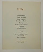 Charger l'image dans la galerie, Menu pour l'Estampe Nouvelle, Dîner du 14 mars
