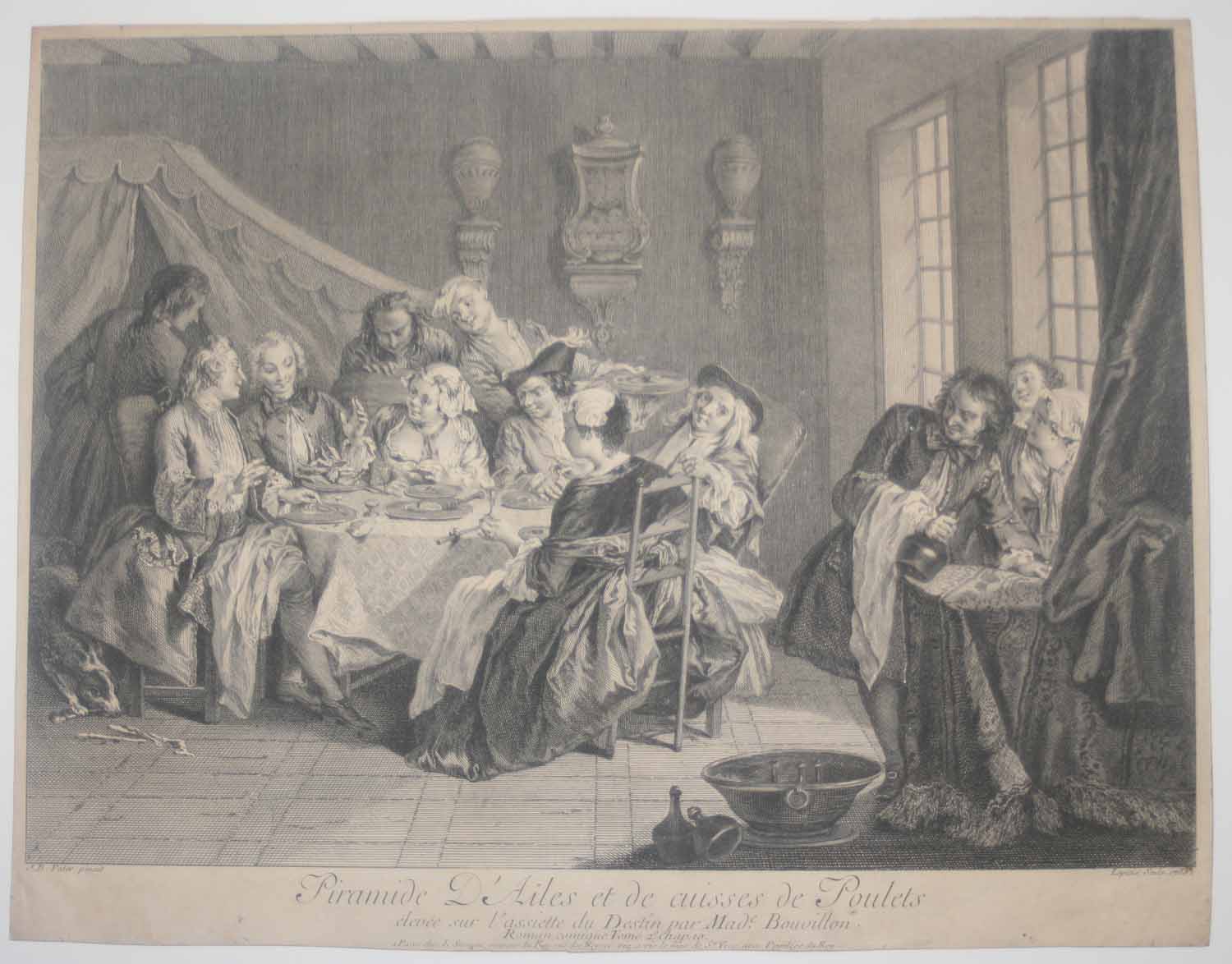 Pyramide d'Ailes et de cuisses de poulets, élevée sur l'assiette du Destin par Madame Bouvillon.