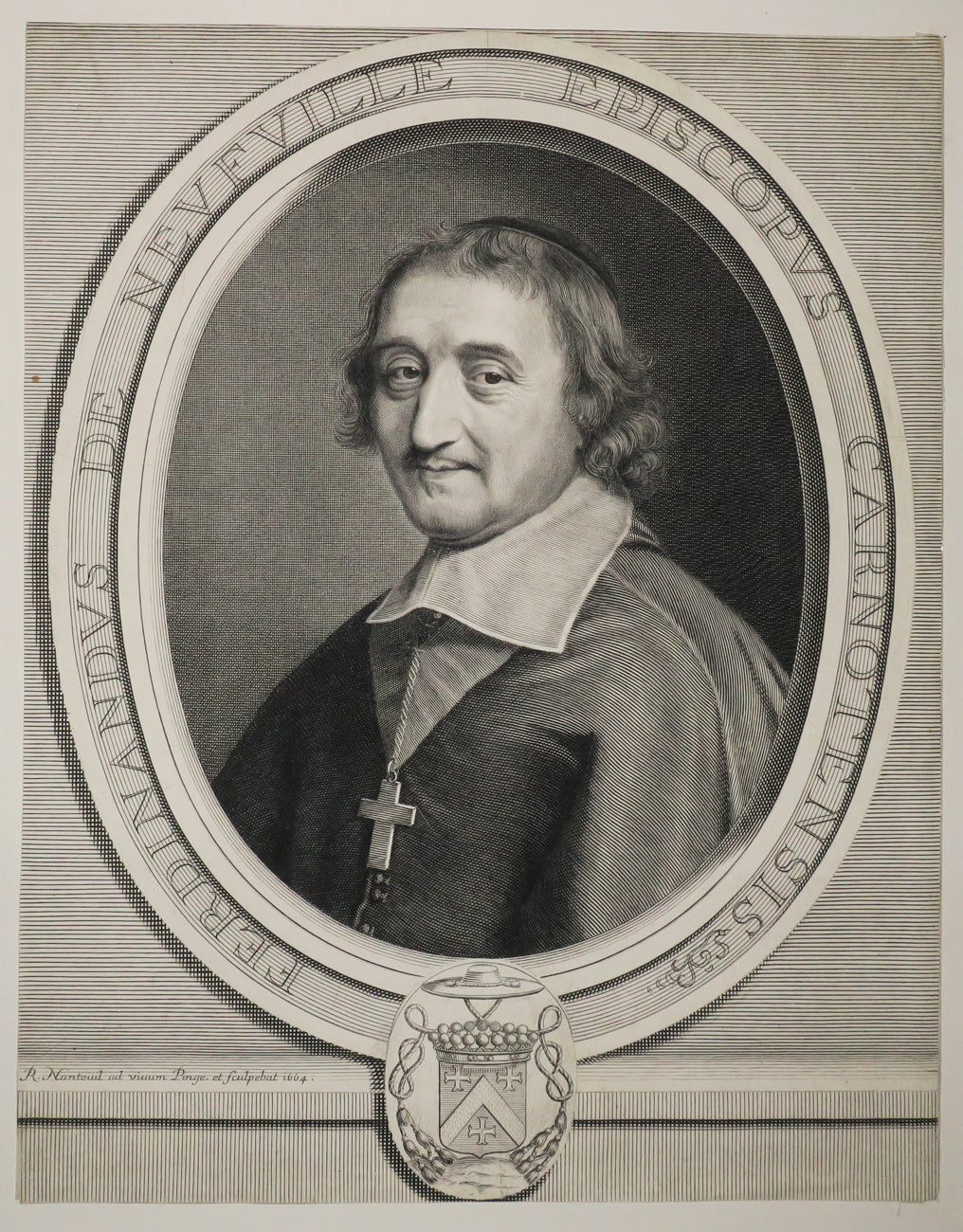 Portrait de Ferdinand de Neufville, Chevalier de Malte et Evêque de Chartres (1608-1690).