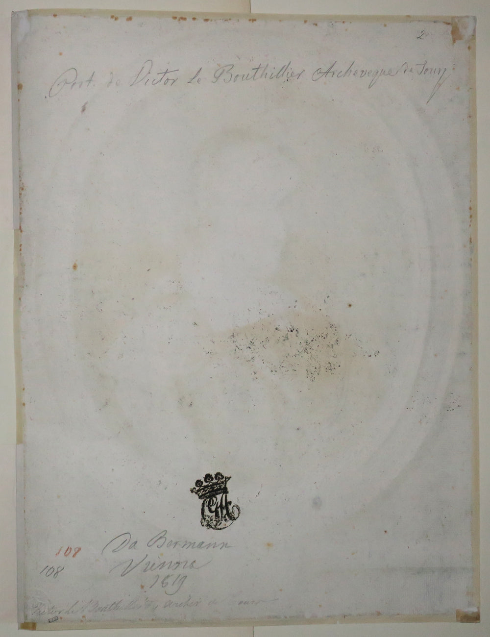 Portrait de Victor le Bouthillier, Aumônier et Conseiller de Marie de Médicis, Archevêque de Tours (1596-1670).