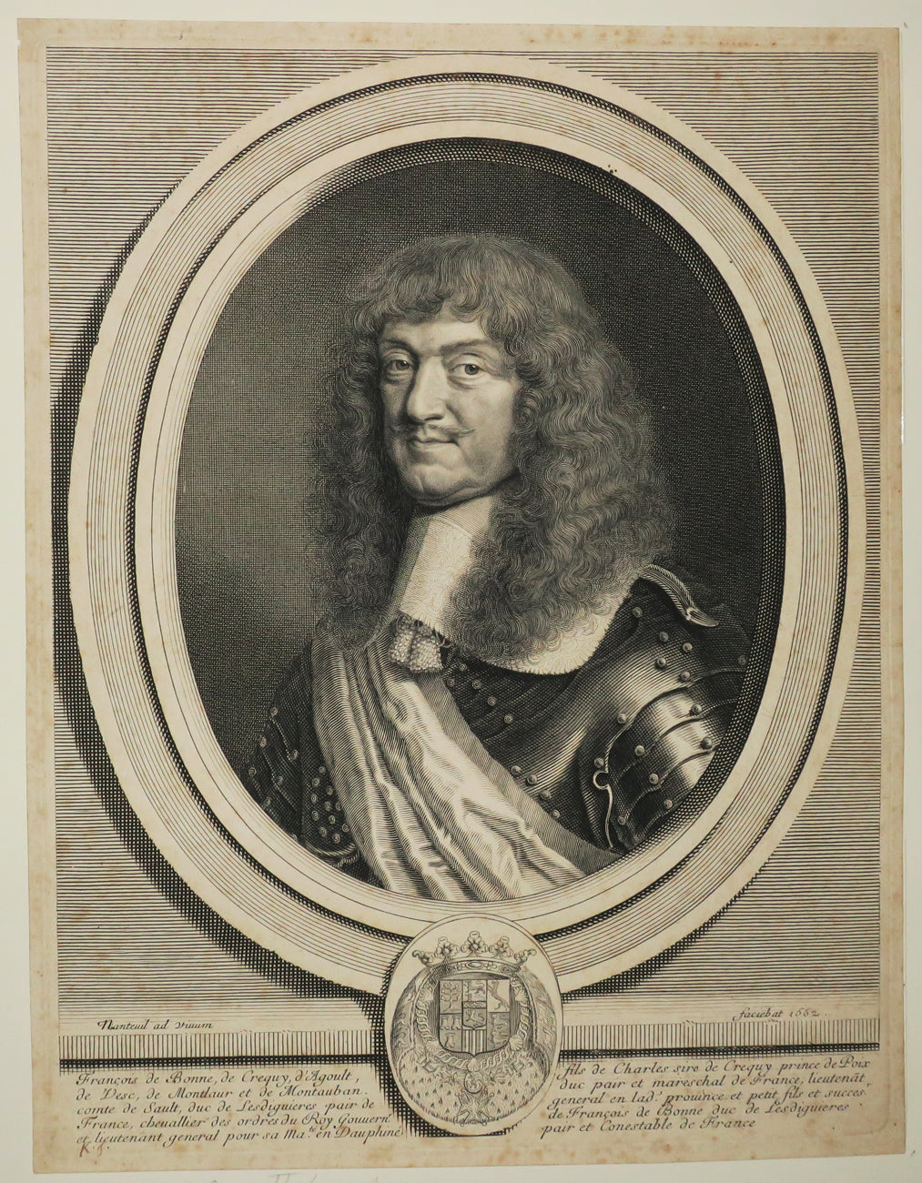 Portrait de François de Bonne, Maréchal de Créquy (1625-1687), homme de guerre du règne de Louis XIV.