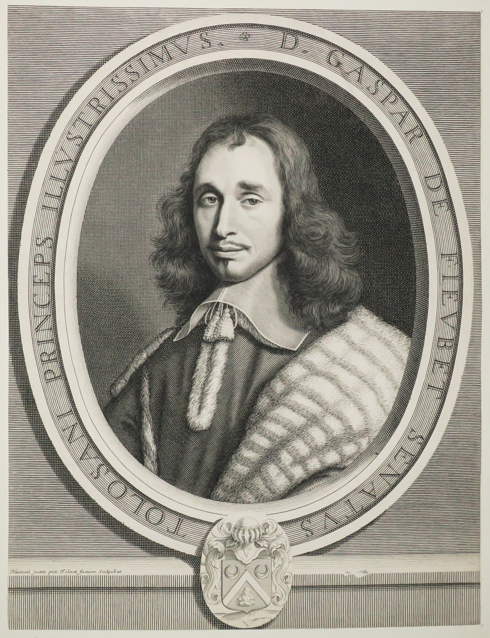 Portrait de Gaspard de Fieubet, Premier Président du Parlement de Toulouse, puis Conseiller ordinaire du Roi Louis XIV et Chancelier de la Reine à Saint-Germain-en-Laye.