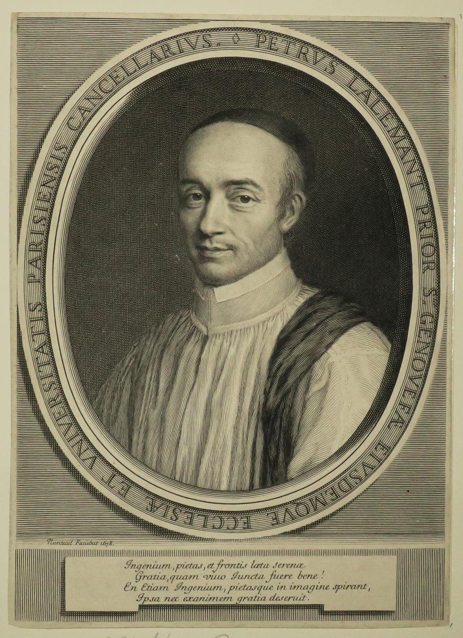 Portrait de Pierre Lallemant, Prieur de Sainte Geneviève, Chancelier de l'université de Paris (1622-1673).