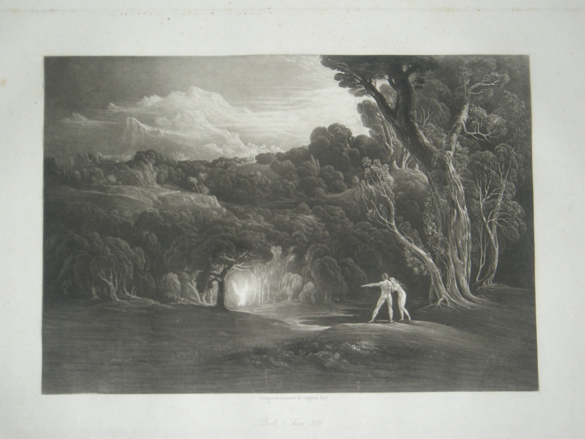 Paradise with the Approach of the Archangel Raphaël (Book 5, Line 308).