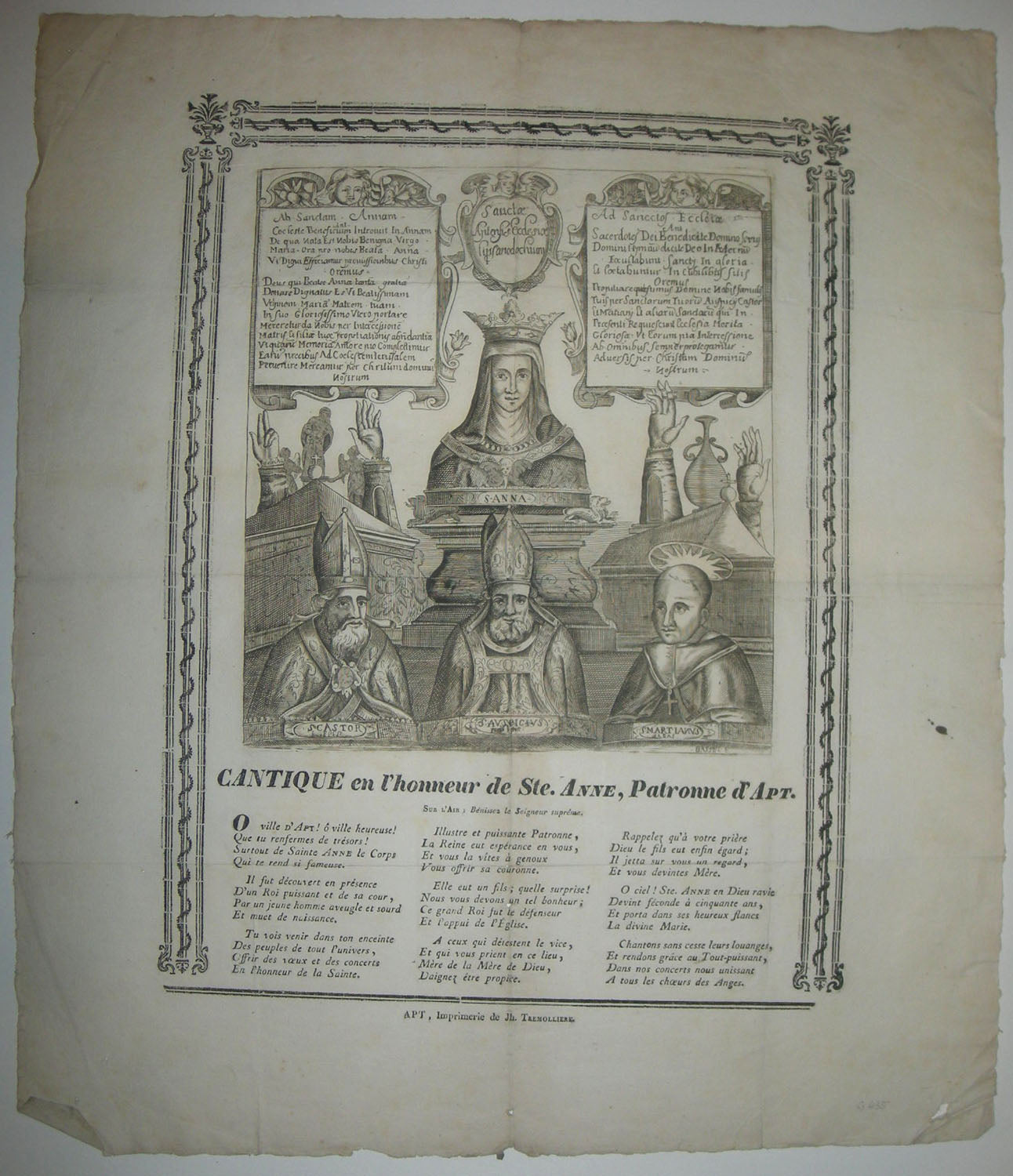 Cantique en l'honneur de Ste Anne, Patronne d'Apt.