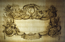 Charger l'image dans la galerie, Cartouche richement orné d'un portrait en médaillon de Louis XV et les attributs des arts et des sciences. c.