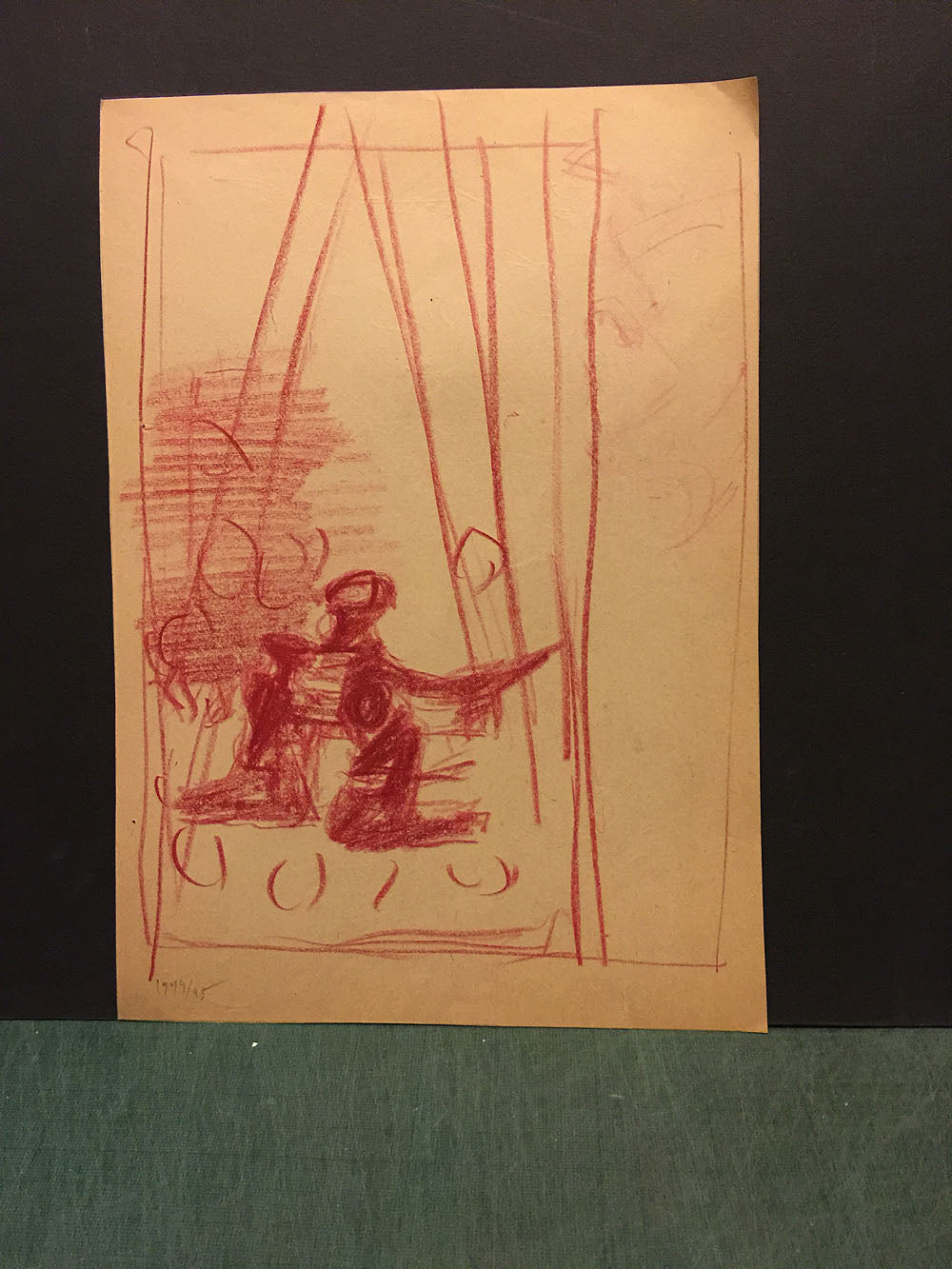 BALANCOIRE ET TETES AU DOS. 1944-1945.