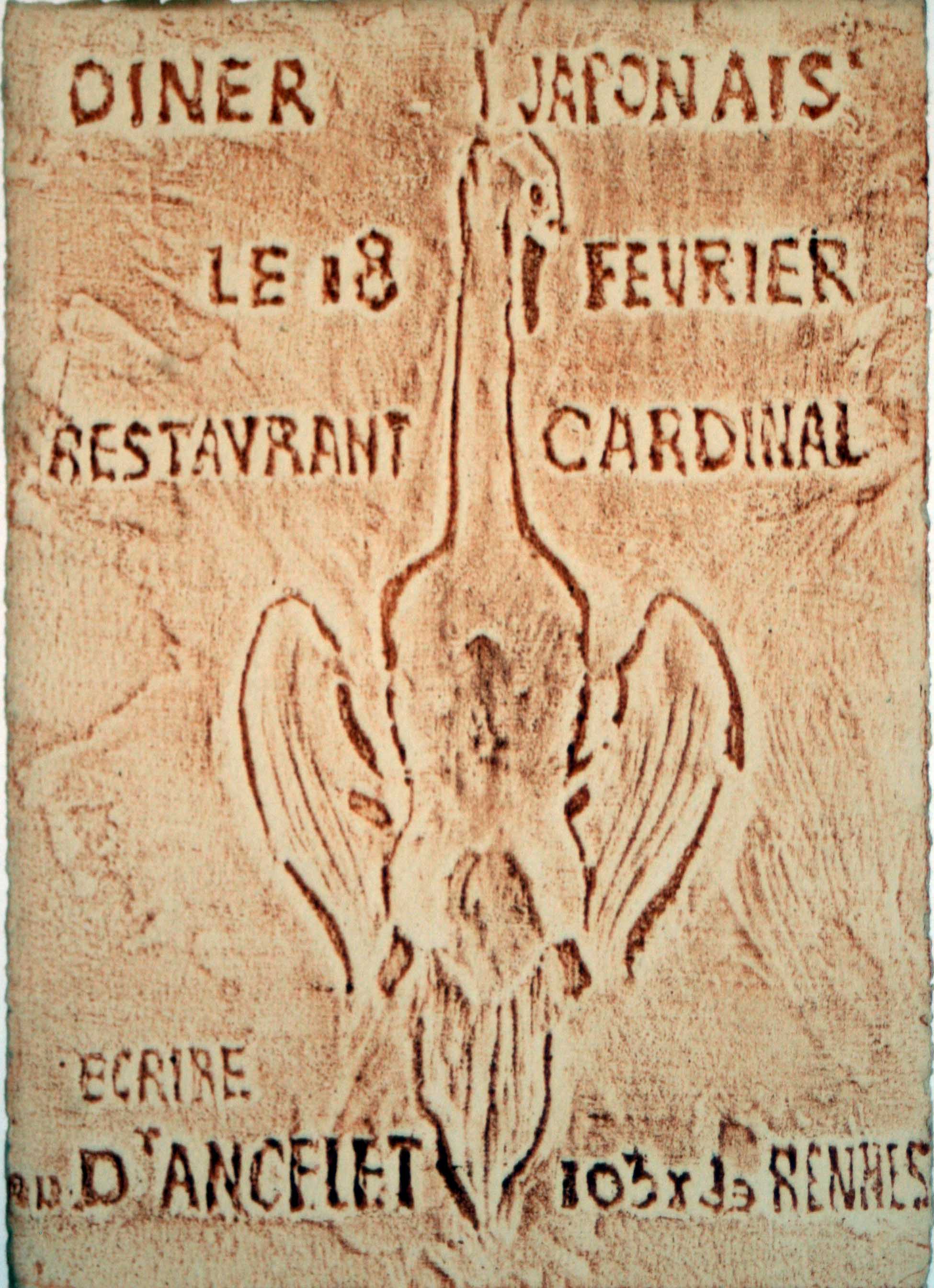 Carte adresse: Dîner Japonais le 18 février, au restaurant