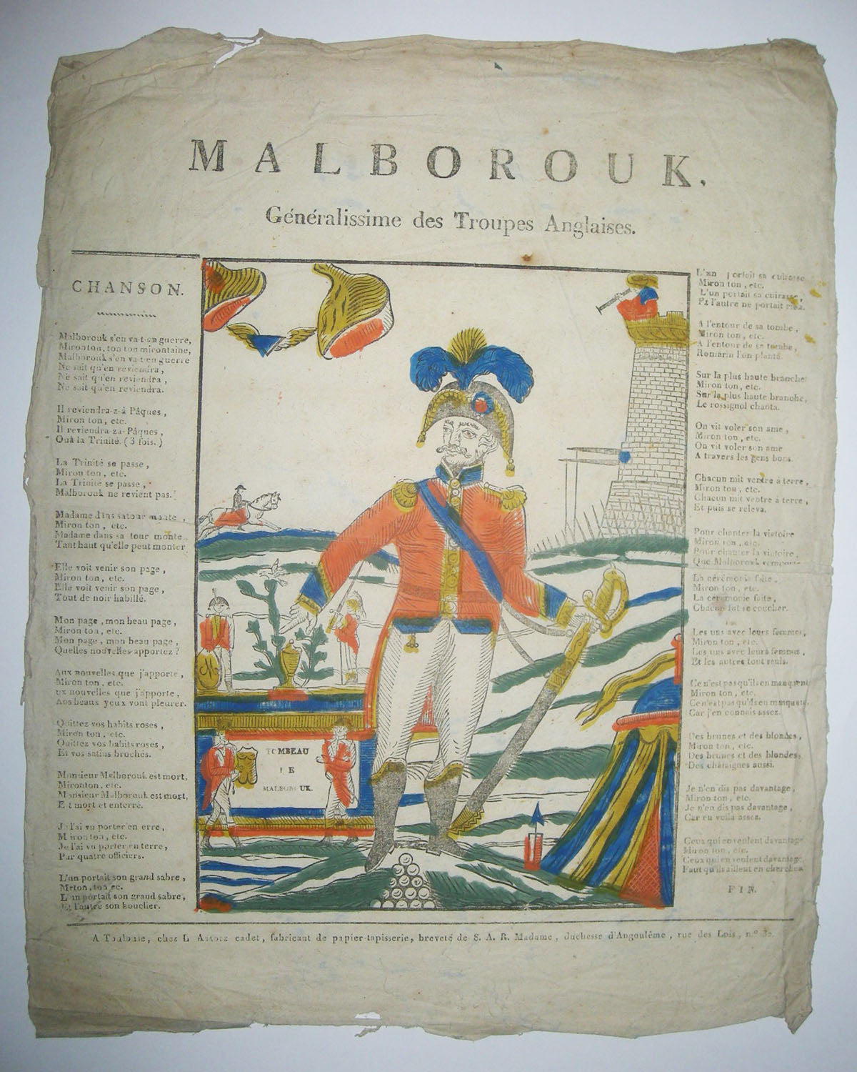 Malborouk, Généralissime des Troupes Anglaises.