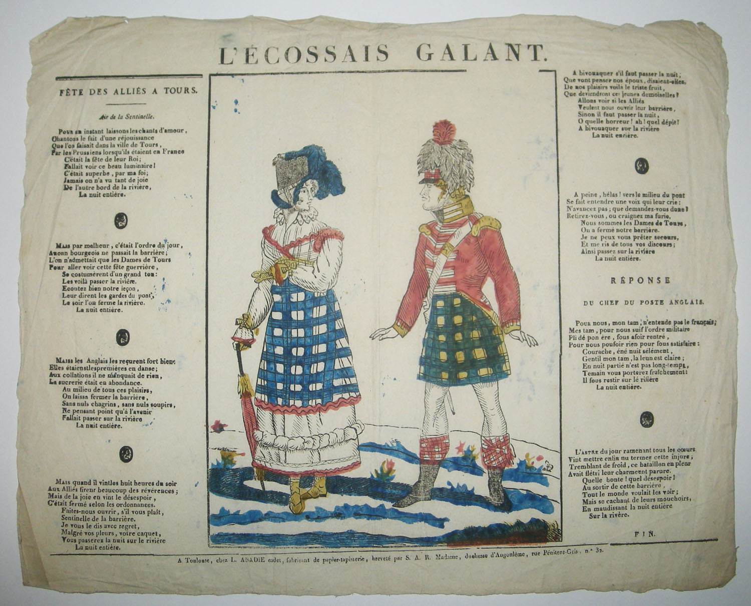 L'Ecossais galant. Fête des Alliés à Tours.