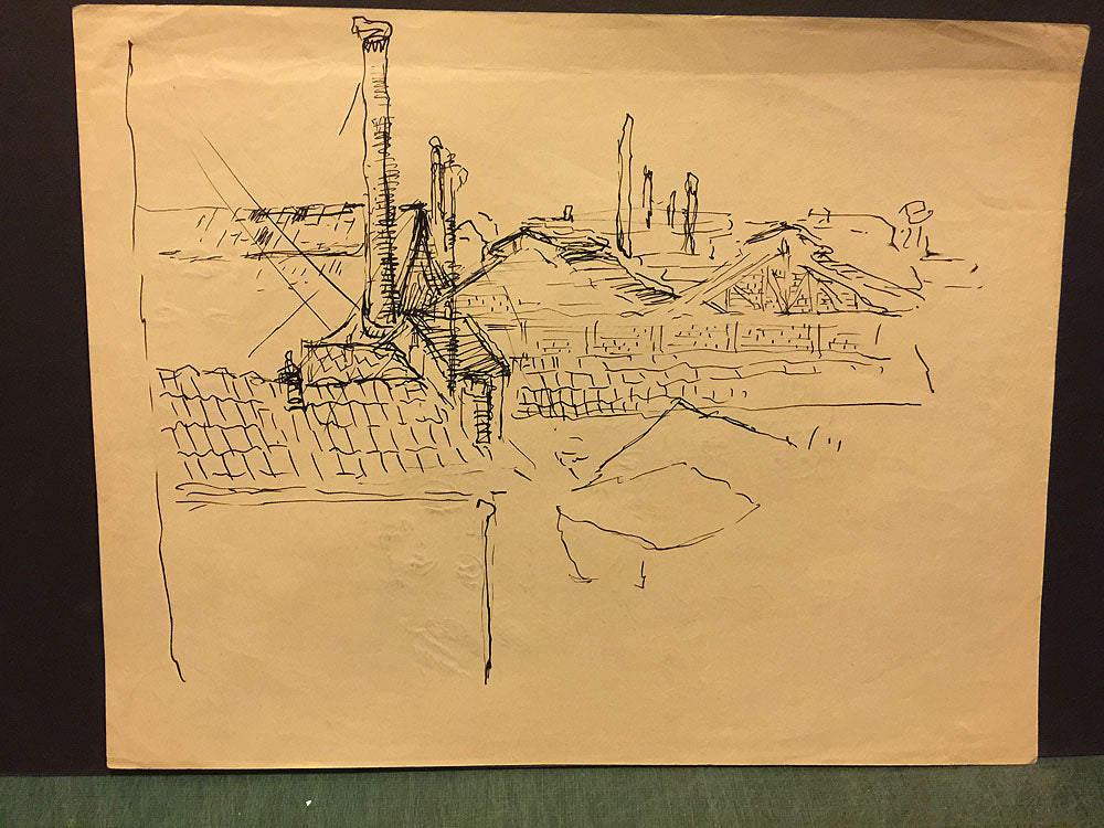 ETUDE DE TÊTE & VILLAGE. 1939.